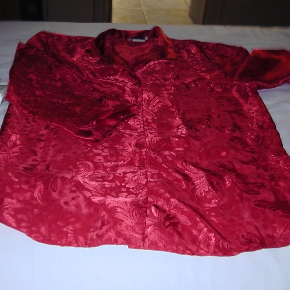 red satin pajamas size small